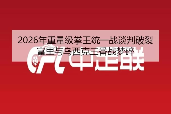 2026年重量级拳王统一战谈判破裂 富里与乌西克三番战梦碎